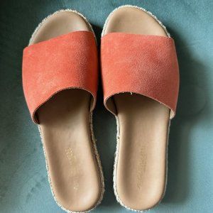 A. Giannetti Orange Suede Espadrille Slides 8